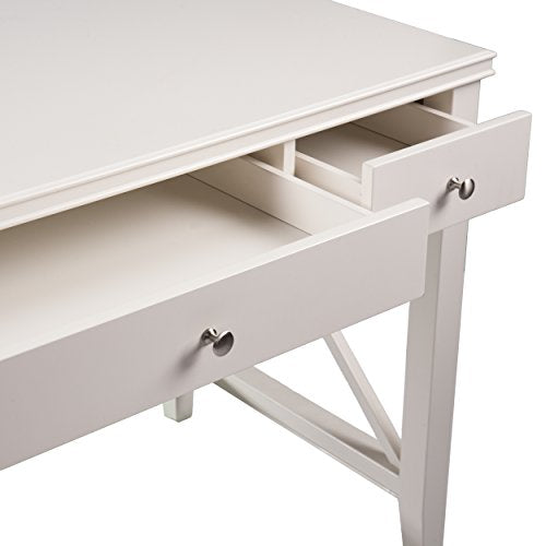 Furniture HotSpot - White Writing Desk - Farmhouse Style - 48" W x 24" D x 30.75" H