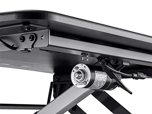 Monoprice Electric Height Adjustable Sit Stand Riser Table Top/Desk Converter - Black | 23.2 x 35.4 Inch Area, Single Monitor - Workstream Collection