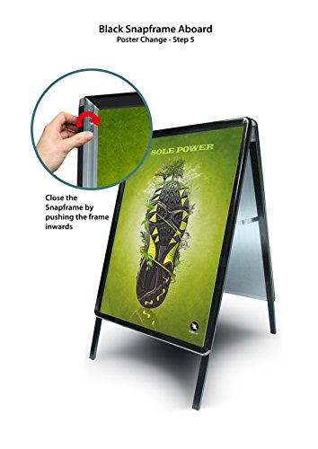 SECO Weatherproof Sidewalk Sign, Aluminum, Snap Frame, 22 in x 28 in - Black (2228ABBLACK)