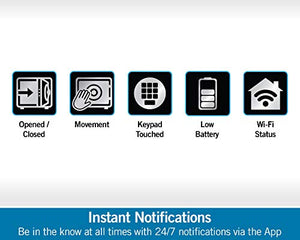 Night Owl Wi-Fi Enabled Smart Safe with Real-Time Notifications, Integrated Cloud Coverage.04 Cubic ft. Storage Capacity, Pry-Resistant Steel, Single Handed Access, Motion-Activated LED Light
