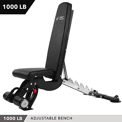 Adjustable Weight Bench, 1000 lb by D1F for Strength Training - Incline, Decline, Flat Workout Benches for Lifting, Flies, Chest Press, Dips - Utility Equipment for Personal, Commercial Gym
