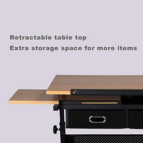 Adjustable Drafting Drawing Table Art Craft Writing Desk Table Tiltable w/Stool