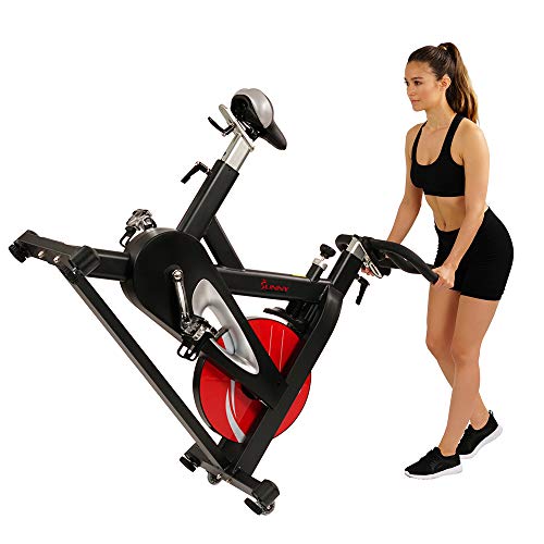 Sunny Health & Fitness SF-B1714 Evolution Pro Magnetic Belt Drive Indoor Cycling Bike, High Weight Capacity, Heavy Duty Flywheel