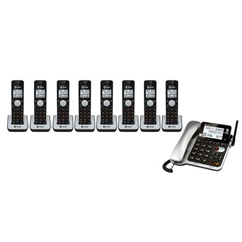 AT&T CL84802 8-handset corded cordless combo telephone