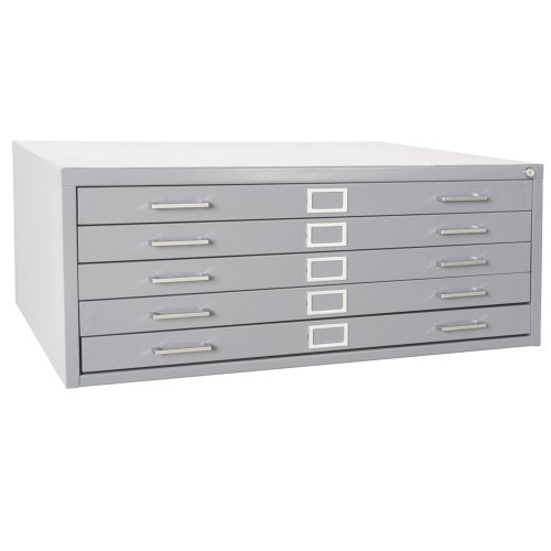 Sandusky Lee 244876GY Dove Gray Steel 5 Drawer Flat File, 16-1/8" Height x 40-3/4" Width x 28-3/8" Depth