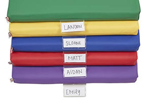 ECR4Kids 2" Thick Rainbow Rest Nap Mats with Name Tag Holder, Blue (5-Pack)