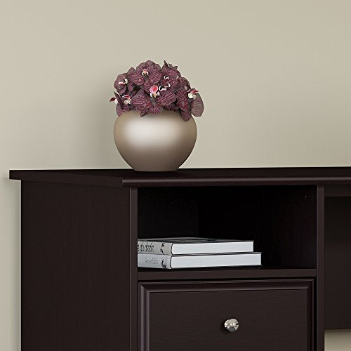 Bush Furniture Cabot 72W 3 Position L Shaped Sit to Stand Desk in Espresso Oak