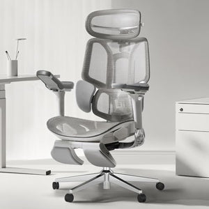 Hbada E3 Pro Ergonomic Office Chair with Dynamic Lumbar Support, 4D Adjustable Headrest, 6D Armrests, Swivel Big and Tall Computer Chair - Grey