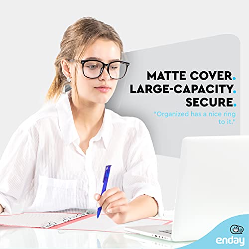 1 Inch Binders 3 Ring Red, 1” Soft Plastic Flexible Cover Round Ring with a Pocket Binder, Holds 175 Sheets, School Supplies Also Available in Purple, Pink, Green, Blue, Grey, 1 PK – by Enday