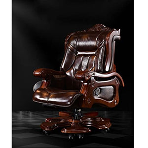 BKWJ Ergonomic Gaming Boss Chair with Footstool, Cowhide Reclining