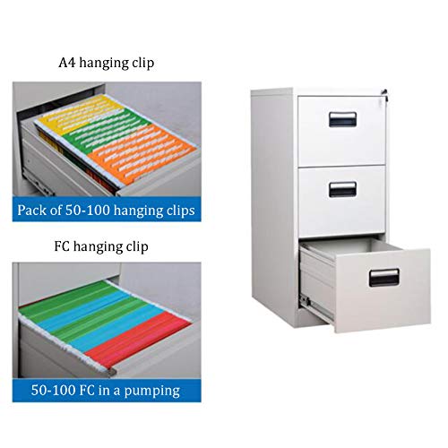 Office Supplies Metal Vertical Drawer File Cabinet with Lock for Home Office - Hanging File Rack for Letters, Laws, A4 Documents