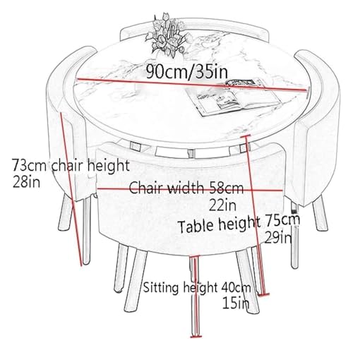 DioOnes Table Set - Modern Minimalist Round Office Reception Desk and Chair Combination