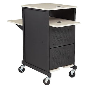 Oklahoma Sound PRC-400 Jumbo Presentation Cart, Ivory Woodgrain, 33"x21"x40