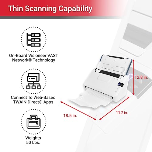 Xerox Visioneer D35 USB Office Document Scanner, 45 PPM, ADF, White