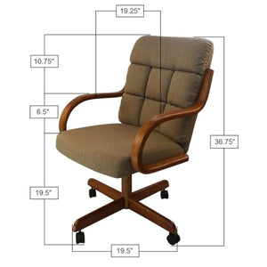 Caster Chair Company Camile Swivel Tilt Caster Dining Arm Chair - Toast Tweed Fabric (1 Chair)
