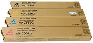 Ricoh 841751, 841752, 841753, 841754 4-Color Complete Toner Cartridge Bundle for MP C4502, MP C5502