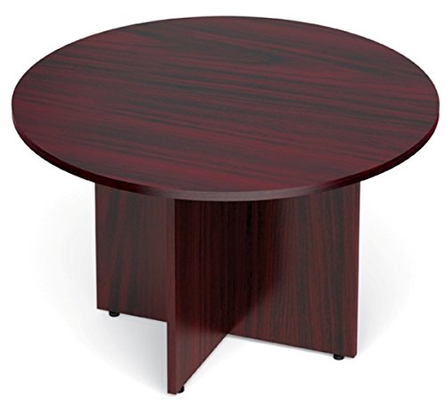 Offices To Go Round Conference Table Dimensions: 48"W X 29 1/2"H Round Table Top/Cross Base - American Dark Cherry