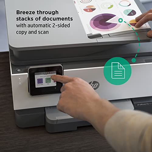 HP OfficeJet Pro 90 18e All-in-One Wireless Color Inkjet Printer, Gray - Print Scan Copy Fax - 22 ppm, 4800 x 1200 dpi, 512MB Memory, 35-Sheet ADF, Auto 2-Sided Printing, Ethernet