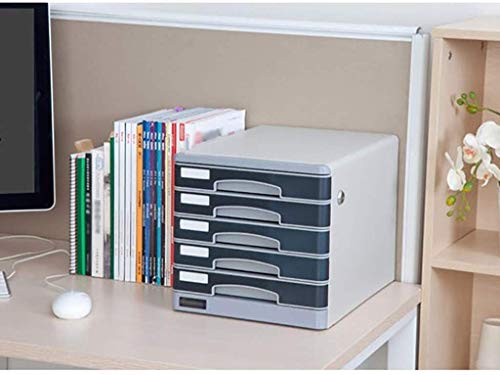 WASHLA Desktop File Cabinet Lockable Storage Box White PP Plastic