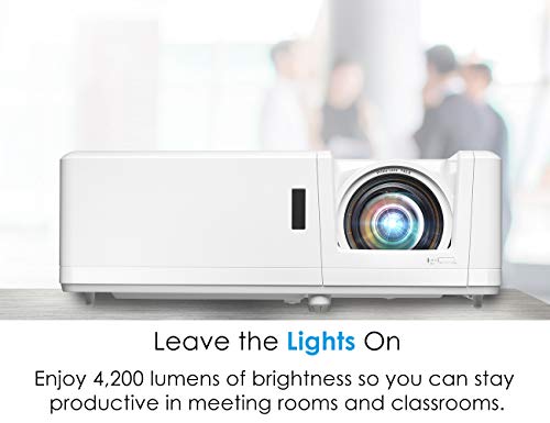 Optoma ZH406ST Short Throw Full HD Professional Laser Projector | DuraCore Laser Technology | 4200 Lumens | 4K HDR Input | Network Compatible