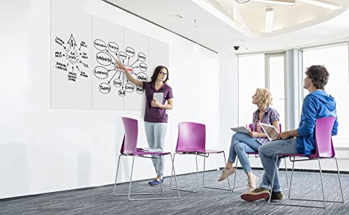 MasterVision Tile Whiteboard, Dry Erase Panel with Magnetic White Surface, 58" x 38.5"