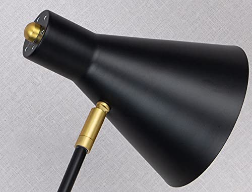 Metal Desk Lamp, Eye-Caring Table Lamp with Flexible Goose Neck (Black)