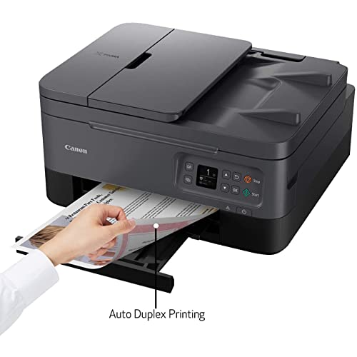 Canon PIXMA TR7020 Inkjet All-in-One Wireless Printer for Photo and Document Fast Printing, Copy & Scan (Black) 4460C002 Home Office Bundle with DGE High Speed USB Print Cable + Business Software Kit