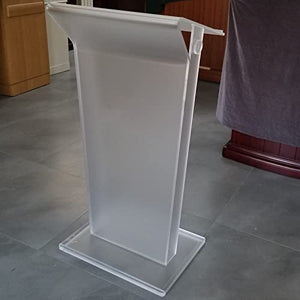 Generic Acrylic Lectern Podium Stand - Frosted Transparent Design