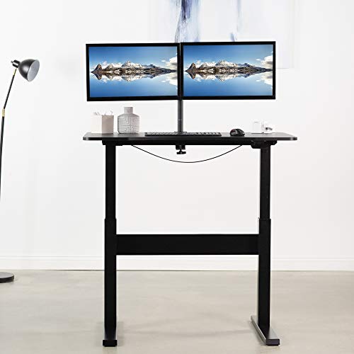 VIVO Black Pneumatic Spring 47 x 27 inch Stand Up Desk | Height Adjustable Standing Workstation, Holds up to 33 lbs (DESK-V048GB)