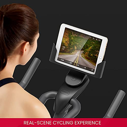 YESOUL Smart Connect Exercise Spin Bike Stationary with Bluetooth Armband, Magnetic Resistance Belt Drive Commercial Indoor Cycling Bike with Heart Rate Monitor App, Tablet Holder (Black)