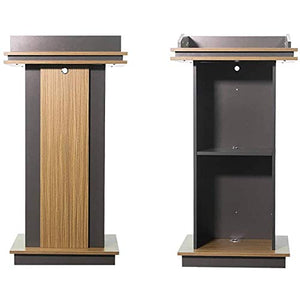 SHABOZ Podium Acrylic Lectern Pulpit Floor-Standing - Wooden Podium for Desk, Classroom, Reception, Church, Hotel, Education, Banquet, Speech Desk