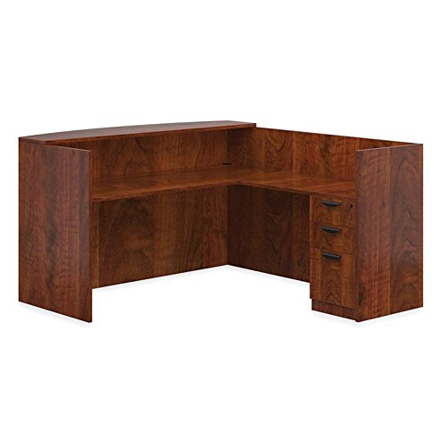Offices to Go 71" W L-Shaped Reception Desk with Pedestal