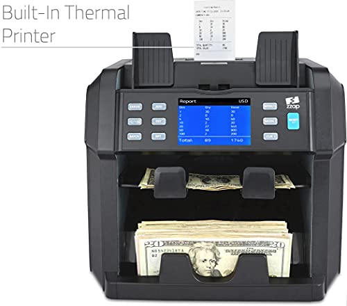 ZZap NC70 Mixed Denomination Bill Counter/2 Pocket Sorter/Counterfeit Detector - Money Cash Value Currency Machine