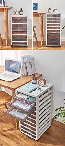WAHHWF Office Craft Organizers and Storage Cart on Wheels - Plastic Drawers Rolling Storage Cart