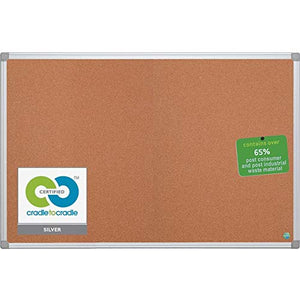 Bi-silque Cork Board with Mount Hardware, 6 by 4-Feet, Aluminum Frame