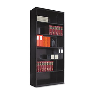 Tennsco B78BK 34-1/2 by 13-1/2 by 78-Inch Metal Bookcase with 6 Shelves, Black