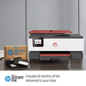 HP OfficeJet Pro 8035 All-in-One Wireless Printer - Includes 8 Months of Ink, HP Instant Ink, Works with Alexa - Coral (4KJ65A)