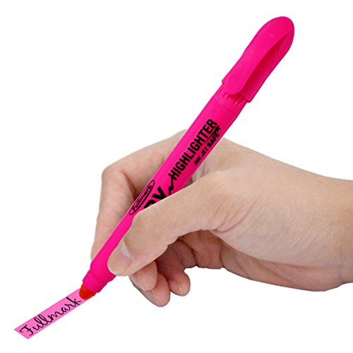 Fullmark Twist and Glide Bible Dry Highlighter, Non-bleed, Inkjet Safe, Neon Assorted Colors, Yellow, Green, Pink, 3-count kit,