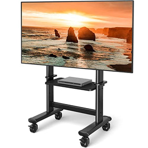 TAVR Furniture Mobile TV Cart Rolling TV Stand for 55-100 Inch Screens up to 250 lbs, VESA800x600 mm, Heavy Duty Height Adjustable