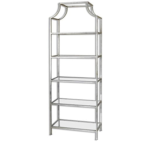 MY SWANKY HOME Minimalist Silver Arch Metal Etagere