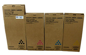 Genuine Ricoh Lanier Savin MP C6501/C7501/C9075/LD375C Toner Bundle Set BCYM 841357, 841358, 841359,841360 Sealed In Retail Packaging