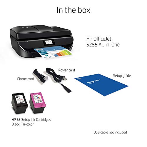 HP OfficeJet 5255 Wireless All-in-One Printer Compatible with HP Instant Ink and Amazon Dash (M2U75A) Black (Renewed)