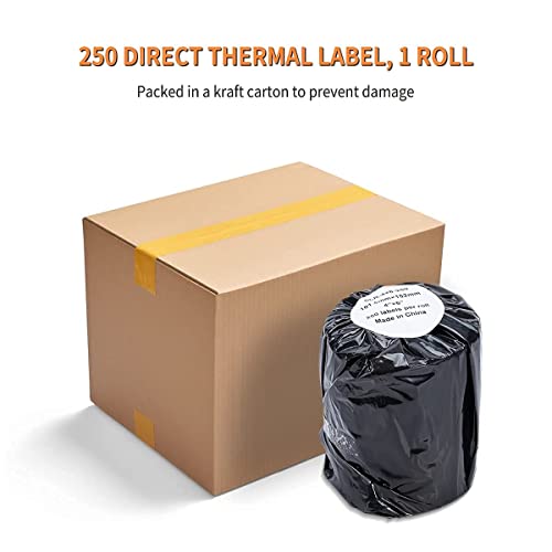 Phomemo Thermal Label Printer, with Label Holder and Pack of 250 4x6 Roll Labels, Pink Direct USB Thermal 4×6 Shipping Label Printer Maker, PM-246s Series