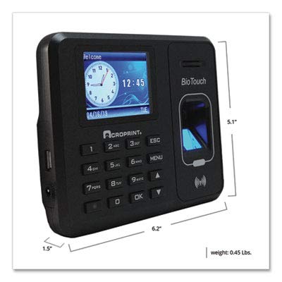 Acroprint 010276000 BioTouch Time Clock, Hours/Minutes/Seconds, 6 x 1 1/2 x 5