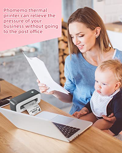 Thermal Label Printer, Phomemo Label Printer, Thermal Printer for Shipping Labels, Shipping Label Printer for Small Business, Compatible with Etsy, Ebay, UPS, USPS, Amazon, Support Multiple Systems