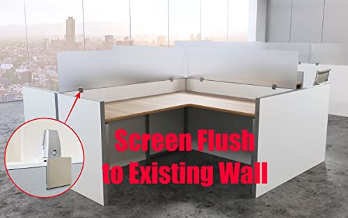 Obex 18" Frosted Acrylic Cubicle Mounted Privacy Panel with Small Brackets, Aluminum Frame, 18" x 72"