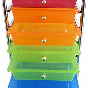 None Rainbow Drawer Rolling Storage Cart Scrapbook Paper Organizer (Silver)