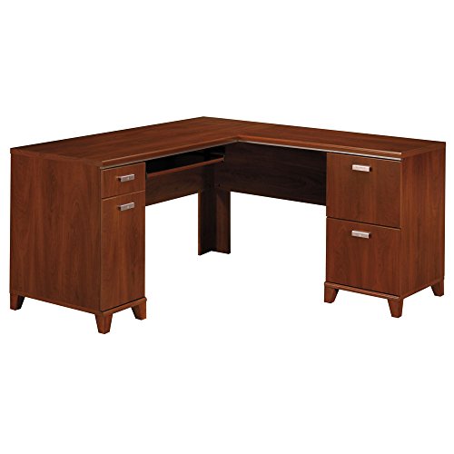 Bush Furniture Tuxedo L Shaped Desk in Hansen Cherry