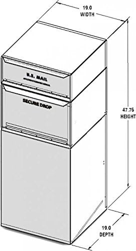 dVault Full Service Vault DVCS0015 Secure Curbside Mailbox/Package Drop with Locking Letterbox (Black)