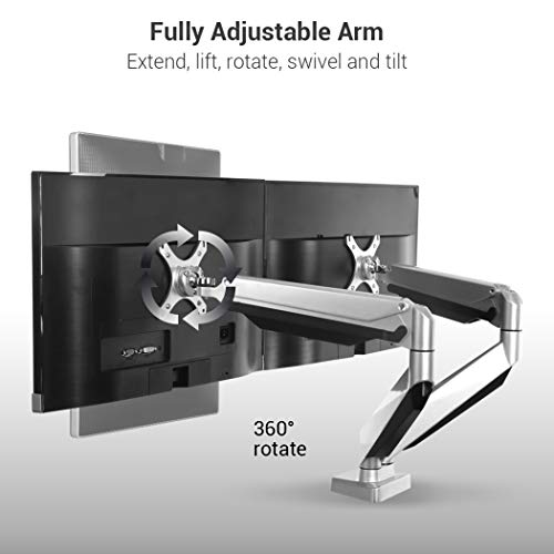Loctek Dual Arms Desk Monitor Mounts Fits Most 10''-27'' Monitor (D7D)